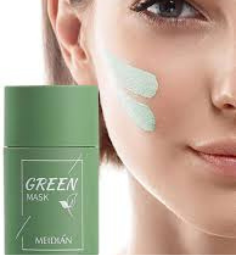 Máscara Facial de chá verde para cravos, acne, limpeza profunda.