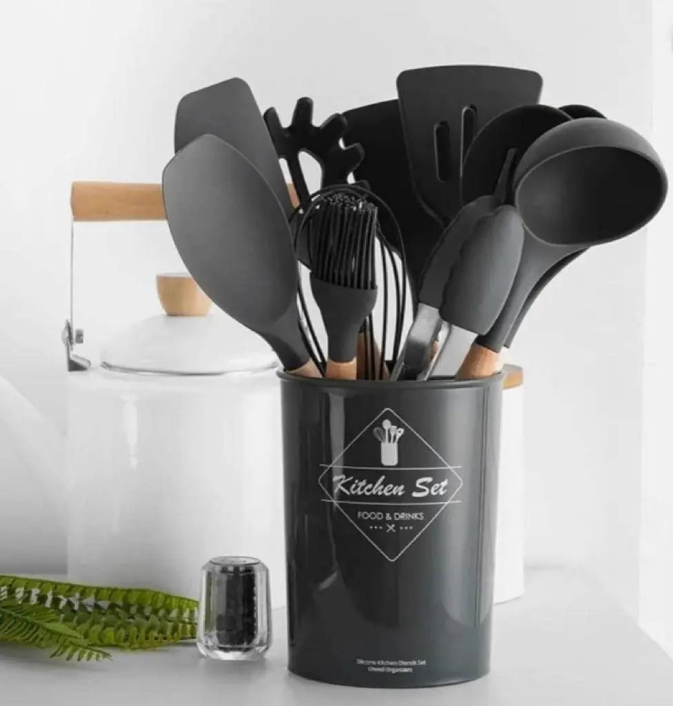 Kit Completo de 12 Utensílios de Cozinha em Silicone