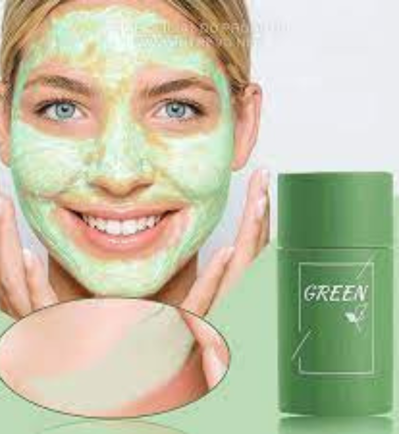 Máscara Facial de chá verde para cravos, acne, limpeza profunda.