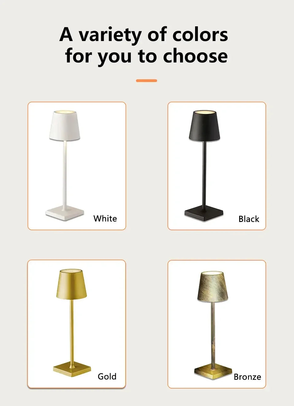 Luminária de mesa portátil sem fio Florence