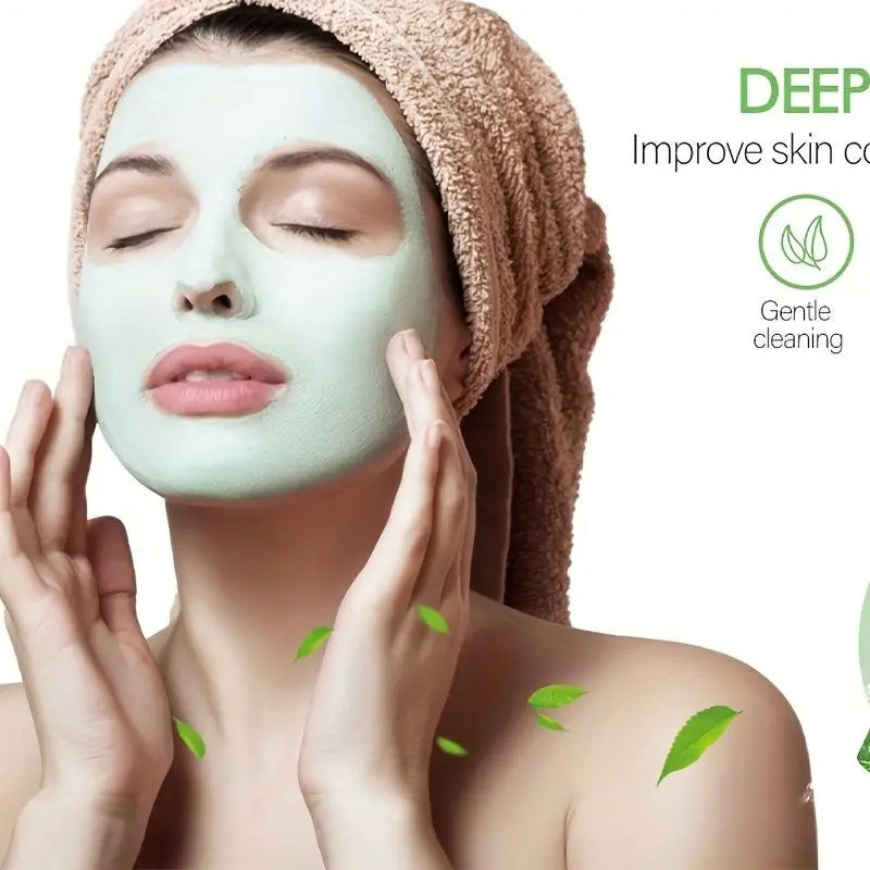 Green Tea Facial Mask Remove Acne Deep Cleaning Purifying Clay Facial Mask Oil Control Solid Facial Mask Moisturizing Skin Care