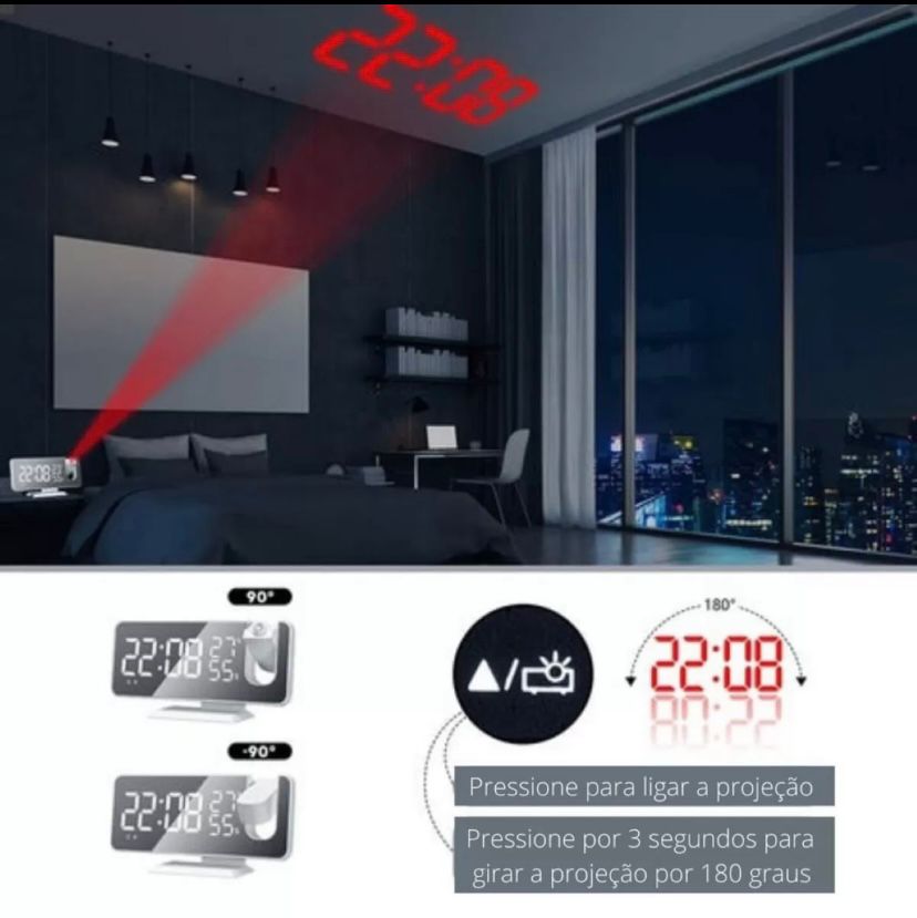 Relógio Digital LED Smart Alarm