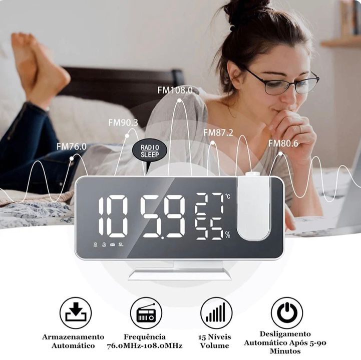 Relógio Digital LED Smart Alarm